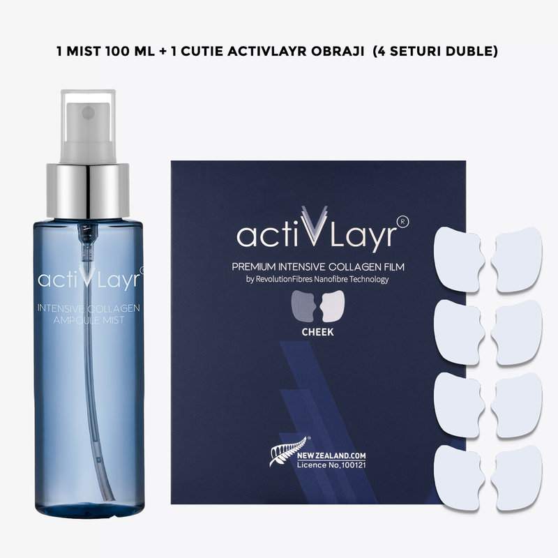 1 Mist 100 ML + Masca Premium Collagen ActivLayr Obraji (4 seturi duble)