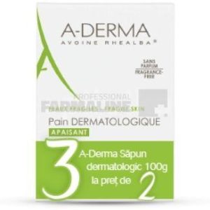 A-Derma sapun dermatologic fata-corp 100g oferta 2+1