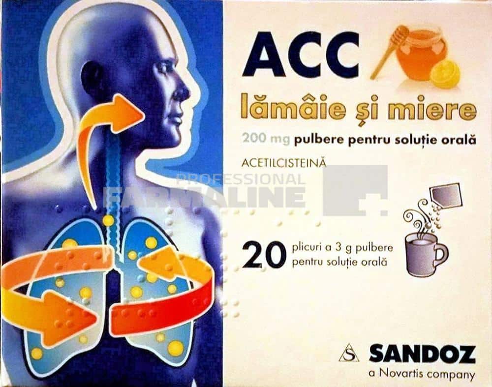 ACC Lamaie si miere 200 mg 20 plicuri 1 ACC Lamaie si miere 200 mg 20 plicuri