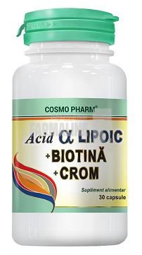 Acid Alfa Lipoic cu biotina si crom 30 capsule
