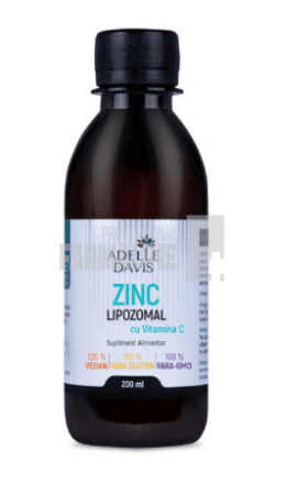 Adelle Davis Zinc Lipozomal cu Vitamina C 200 ml