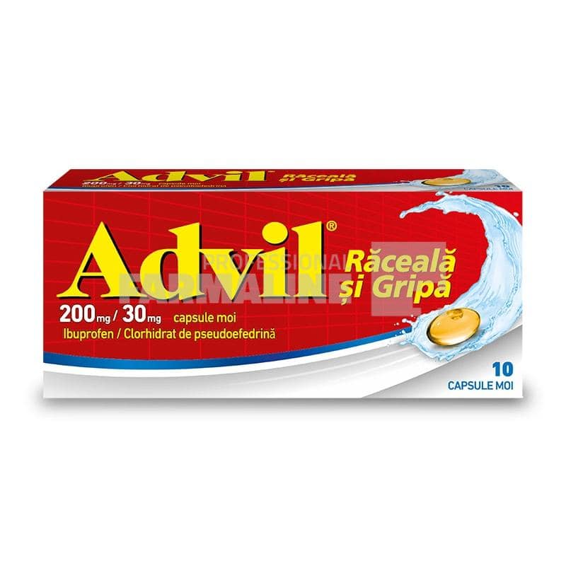 Shop 2 Advil Raceala si Gripa 200 mg/30 mg 10 capsule moi