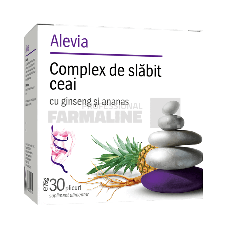 Alevia Complex de slabit Ceai cu ginseng si ananas 30 plicuri