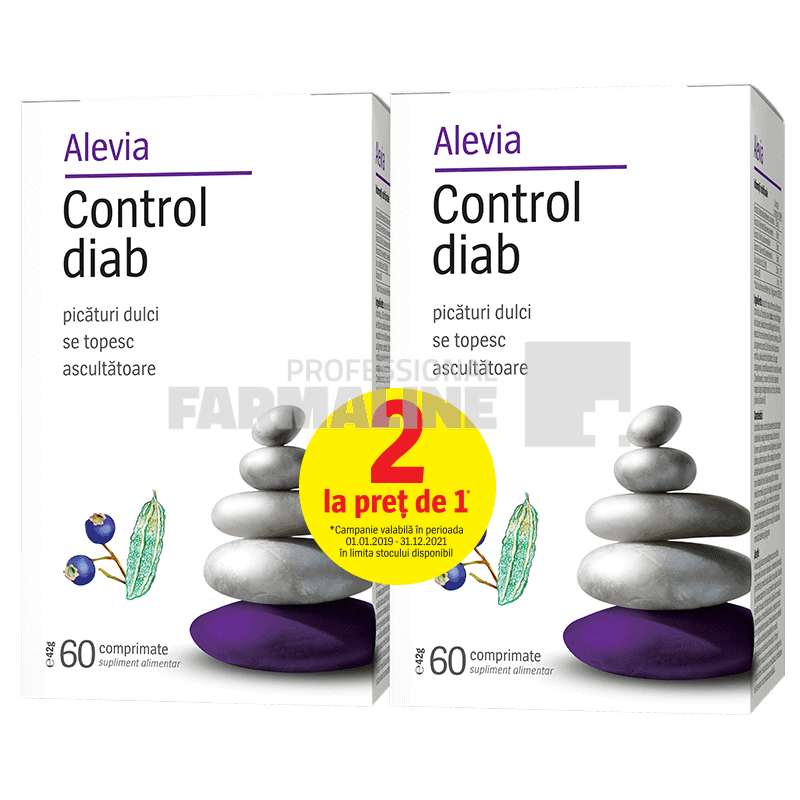 Alevia Control diab 60 comprimate 1 + 1 Gratis