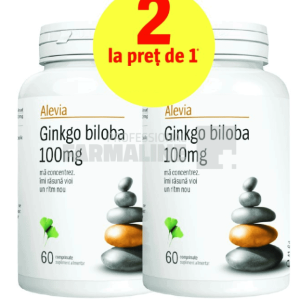 Alevia Ginkgo Biloba 100 mg 60 comprimate Oferta 1 + 1 Cadou