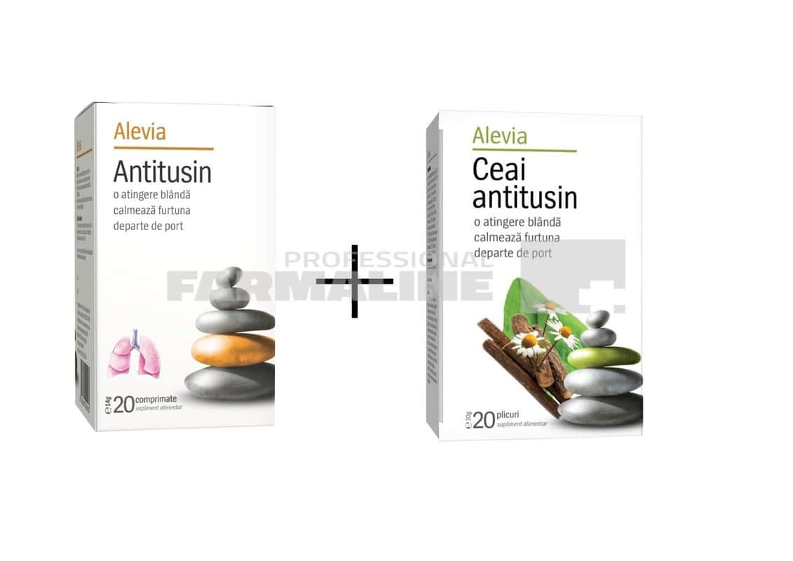 Alevia Pachet Antitusin 20 comprimate + Ceai Antitusin 20 plicuri Gratis 1 Alevia Pachet Antitusin 20 comprimate + Ceai Antitusin 20 plicuri Gratis