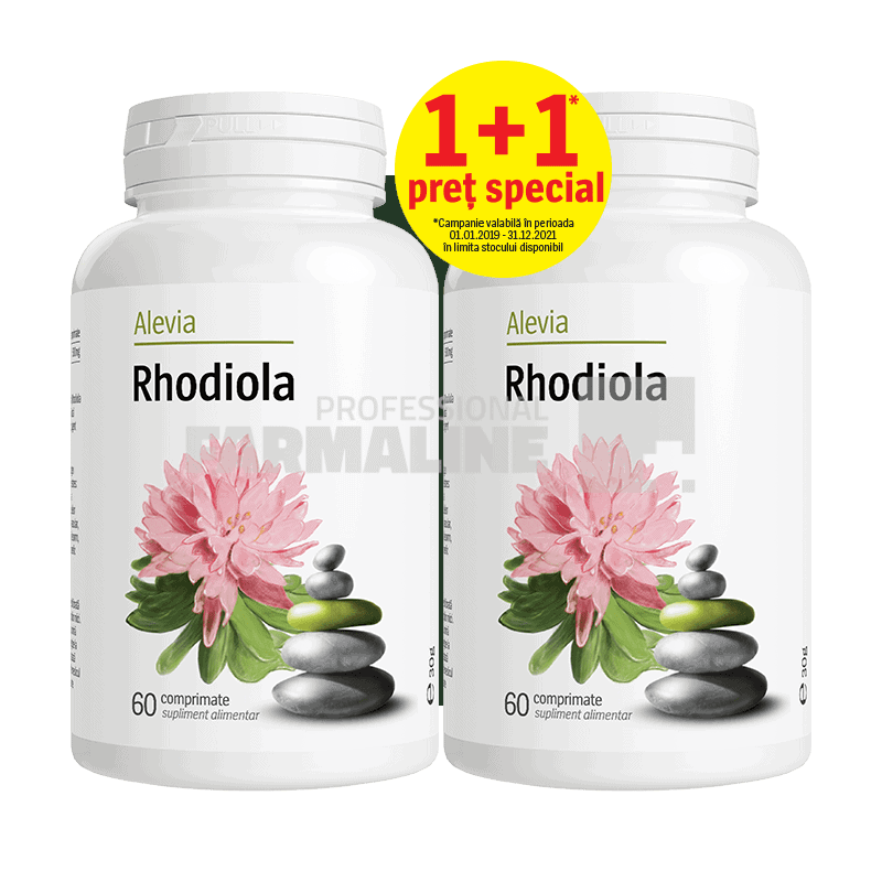 Alevia Pachet Rhodiola 60 comprimate 1 + 1 Gratis
