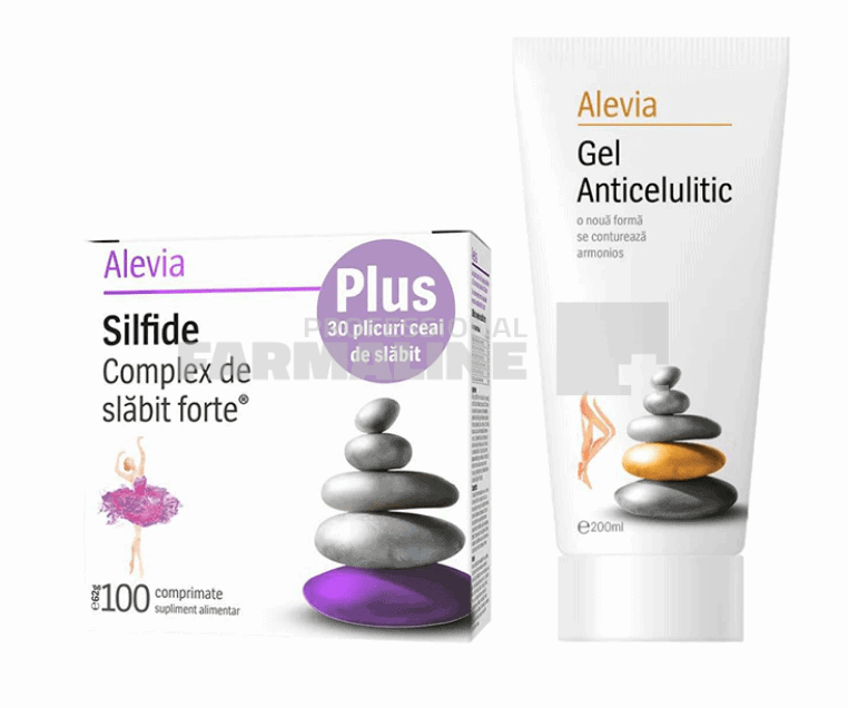 Alevia Pachet Silfide Complex de slabit forte 100 comprimate + Ceai de slabit 30 plicuri + Gel anticelulitic 200 ml 1 Alevia Pachet Silfide Complex de slabit forte 100 comprimate + Ceai de slabit 30 plicuri + Gel anticelulitic 200 ml
