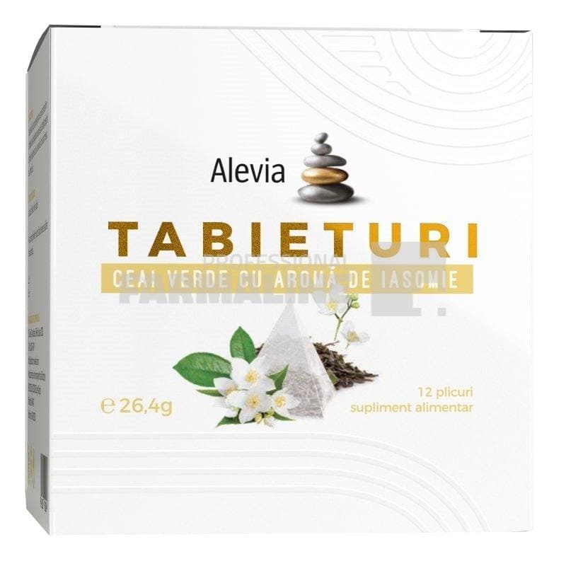Alevia Tabieturi Ceai verde aroma iasomie 12 plicuri