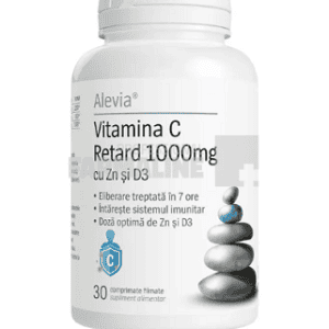 Alevia Vitamina C retard 1000 mg cu Zn si D3 30 comprimate filmate