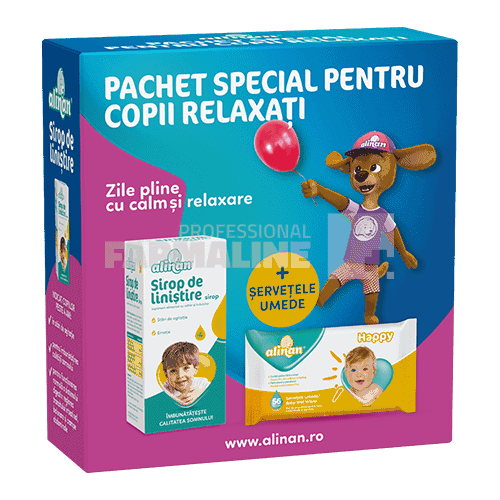 Alinan Sirop de linistire 4+ ani 150 ml + Alinan servetele umede 56 bucati