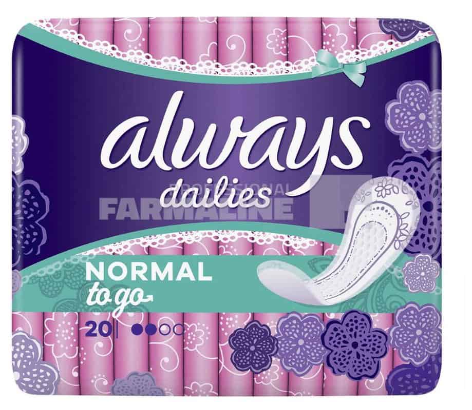 Always Dailies Singles To Go Normal 20 bucati 1 Always Dailies Singles To Go Normal 20 bucati