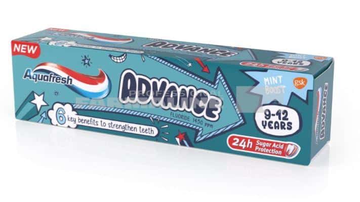 Aquafresh Pasta de dinti Advanced 9-12 ani 75 ml 1 Aquafresh Pasta de dinti Advanced 9-12 ani 75 ml