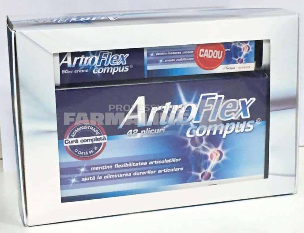 ArtroFlex Compus 42 plicuri + ArtroFlex Compus Crema 50 ml Cadou 1 ArtroFlex Compus 42 plicuri + ArtroFlex Compus Crema 50 ml Cadou
