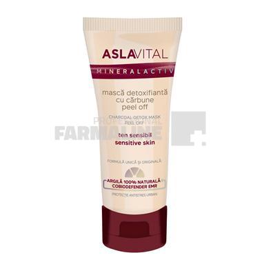 Aslavital Mineralactiv Mască detoxifiantă cu cărbune Peel-Off 100 ml