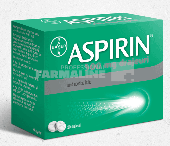 Home v2 12 Aspirin 500 mg Drajeuri – Soluția pentru Durere și Nevralgie