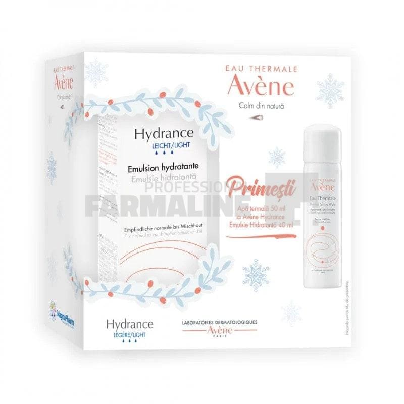 Avene Hydrance legere emulsie hidratanta 40 ml + Avene apa termala 50 ml Cadou