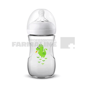 Avent Natural SCF070/24 Biberon Natural cu tetina debit lent imprimeu dragon 260 ml