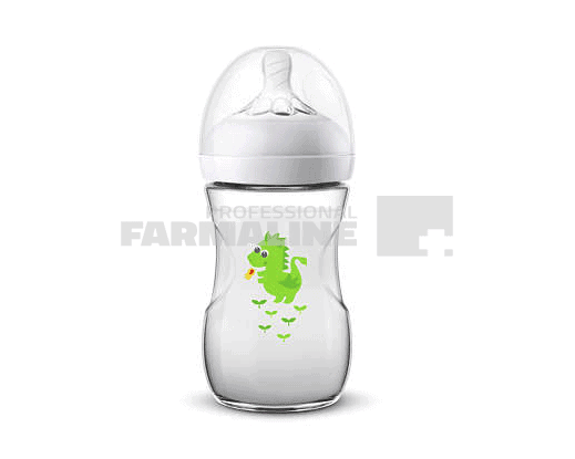 Avent Natural SCF070/24 Biberon Natural cu tetina debit lent imprimeu dragon 260 ml 1 Avent Natural SCF070/24 Biberon Natural cu tetina debit lent imprimeu dragon 260 ml