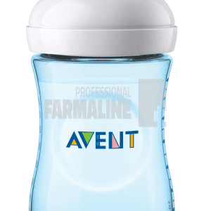 Avent SCF035/17 Natural Biberon bleu tetina 2 orificii 1+ luni 260 ml