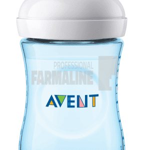 Avent SCF035/17 Natural Biberon sticla tetina 2 orificii 1+ luni 240 ml