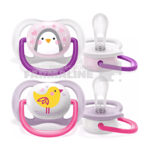 Avent SCF080/06 Suzete ultra air 0-6 luni design fete 2 bucati