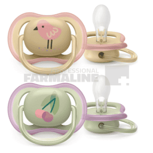 Avent SCF085/13 Suzete Ultra Air 0-6 luni mov/portocaliu 2 bucati