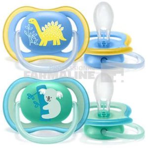 Avent SCF349/11 Suzete ultra air 18+ luni cu animale pentru baieti 2 bucati