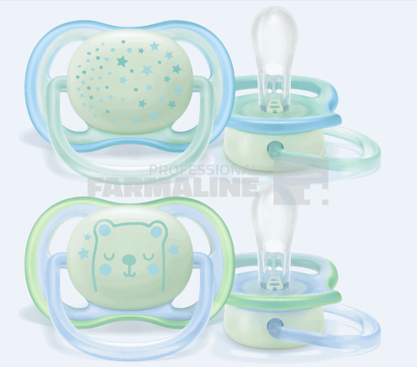 Avent SCF376/11 Suzeta ultra air 0-6 luni cu inel fosforescent pentru baieti 2 bucati 1 Avent SCF376/11 Suzeta ultra air 0-6 luni cu inel fosforescent pentru baieti 2 bucati