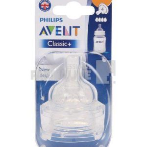 Avent SCF634/27 Classic+ Tetina airflex 4 orificii 6+ luni 2 bucati