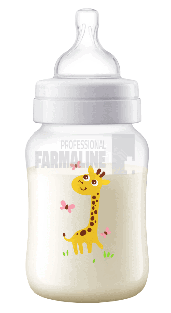 Avent SCF821/12 Biberon anti-colici clasic cu girafe 1+ luni 1 Avent SCF821/12 Biberon anti-colici clasic cu girafe 1+ luni