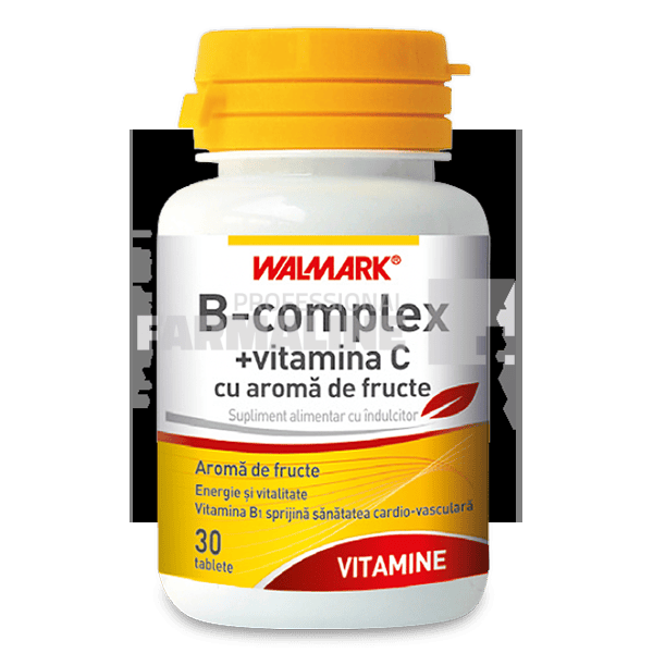 B Complex + Vitamina C cu aroma de fructe 30 tablete