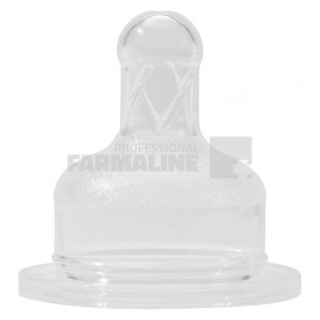 Baby Nova 14211 Natural Soft Tetine silicon largi rotunde pentru ceai 0-24 luni 2 bucati