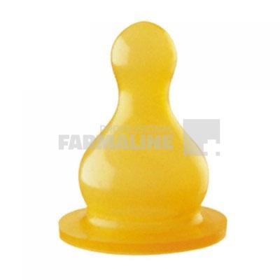 Baby Nova 14302 Tetine rotunde latex pentru lapte talie uni 0-24 luni 2 bucati