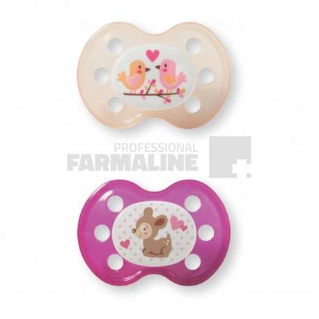 Baby Nova 24140 Suzete latex multicolore fara inel talia 2 6-18 luni 2 bucati