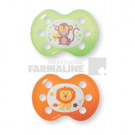 Baby Nova 24240 Suzete silicon ortodontice multicolore fara inel talia 2 6-18 luni 2 bucati