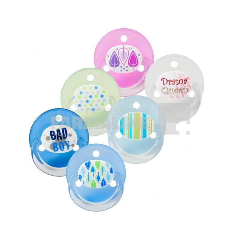 Baby Nova 26110 Suzete latex rotunde talie uni 0-18 luni 2 bucati