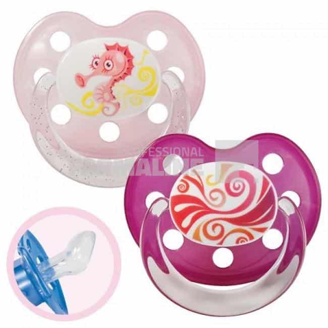 Baby Nova 28280 Suzete silicon ortodontice decorate talia 3 18+ luni 2 bucati