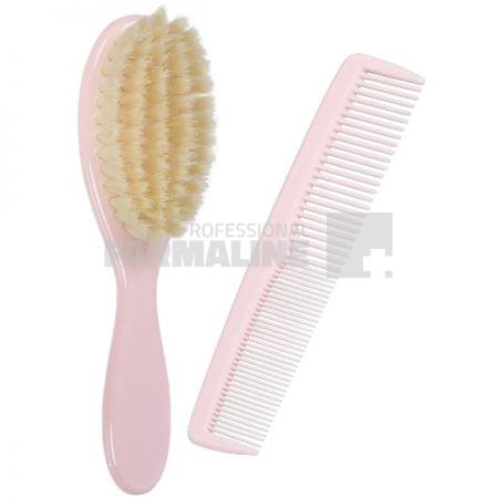 Baby Nova 33224 Set pieptane si perie din par natural