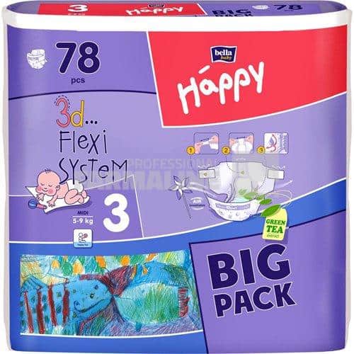Bella Happy nr.3 Midi 5-9 kg 78 bucati