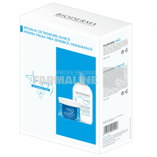 Bioderma Pachet Hydrabio Crema hidratanta piele uscat/sensibila 50 ml + Hydrabio H2O Apa Micelara 250 ml