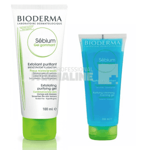 Bioderma Sebium Pk Gel exfoliant 100 ml + Gel spumant 200 ml Cadou