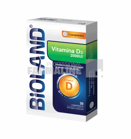 Bioland Vitamina D3 2000 U.I. 30 comprimate 1 Bioland Vitamina D3 2000 U.I. 30 comprimate