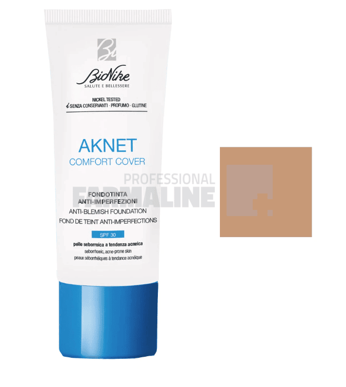 Bionike Aknet Comfort Cover SPF30+ Fond de ten 103 Beige 30 ml 1 Bionike Aknet Comfort Cover SPF30+ Fond de ten 103 Beige 30 ml