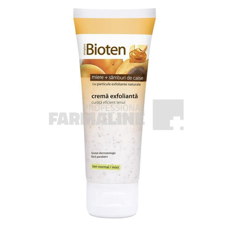 Bioten Crema exfolianta cu Miere + Samburi de Caise ten normal/mixt 75 ml