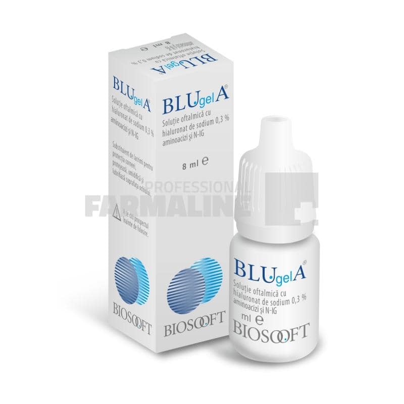 Blu Gel A Solutie oftalmica cu hialuronat de sodiu 0.3% si aminoacizi 8 ml