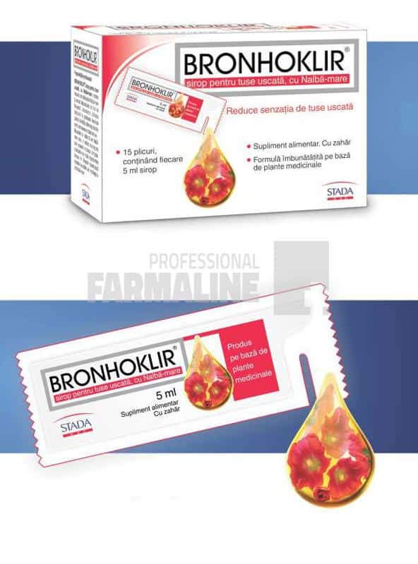 Bronhoklir Sirop pentru tuse uscata 5 ml x 15 1 Bronhoklir Sirop pentru tuse uscata 5 ml x 15
