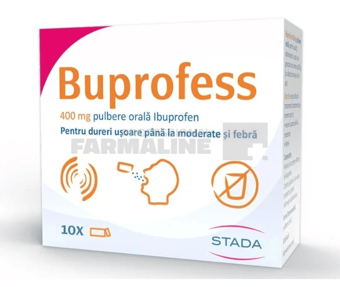 Buprofess 400 mg 10 plicuri 1 Buprofess 400 mg 10 plicuri