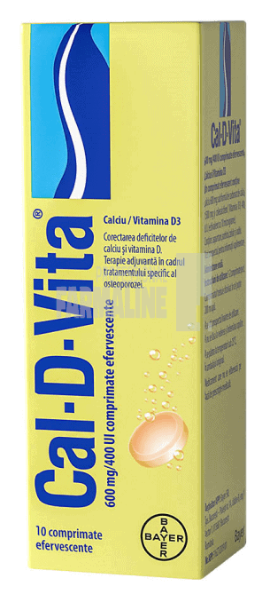 CAL-D-VITA 600 mg/400UI comprimate efervescente 1 CAL-D-VITA 600 mg/400UI comprimate efervescente