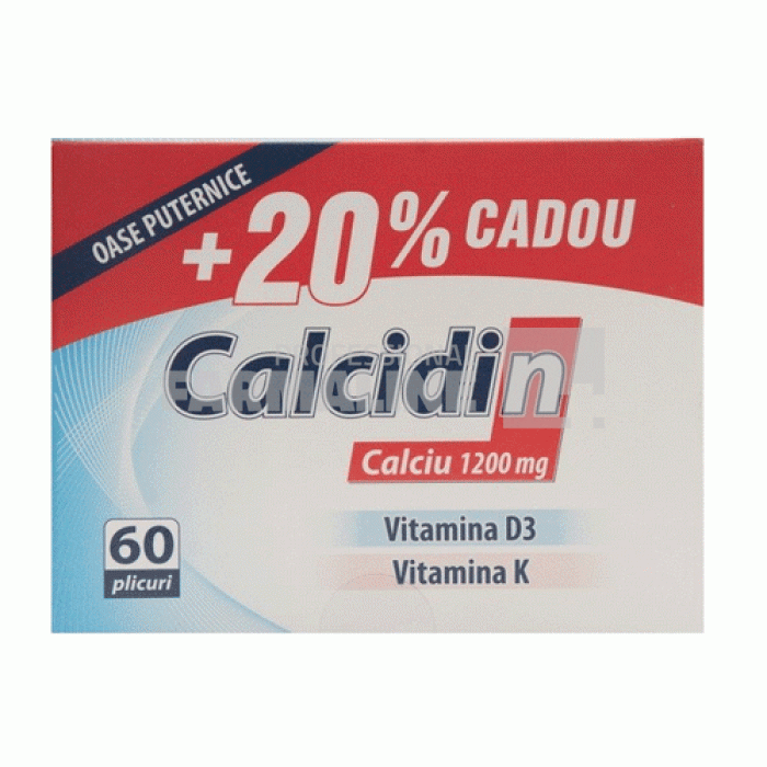 Calcidin + Vitamina D3 + Vitamina K 60 plicuri 20% Cadou